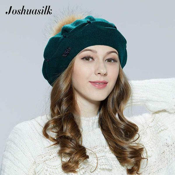 joshuasilk new autumn winter women hat wool knit berets caps pinch buckle decoration pom raccoon solid lady caps, Blue;gray
joshuasilk new autumn winter women hat wool knit berets caps pinch buckle decoration pom raccoon solid lady caps, Blue;gray