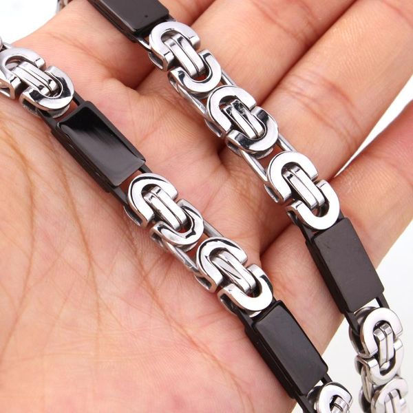 granny chic 316l stainless steel necklace 6mm 8mm geometric byzantine link chain black color men women jewelry gift, Silver
granny chic 316l stainless steel necklace 6mm 8mm geometric byzantine link chain black color men women jewelry gift, Silver