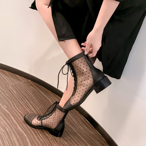 boots sandal female 2021 spring summer leather low heel sandals with polka dot 40 hollow mesh porous shoes la0028, Black
boots sandal female 2021 spring summer leather low heel sandals with polka dot 40 hollow mesh porous shoes la0028, Black