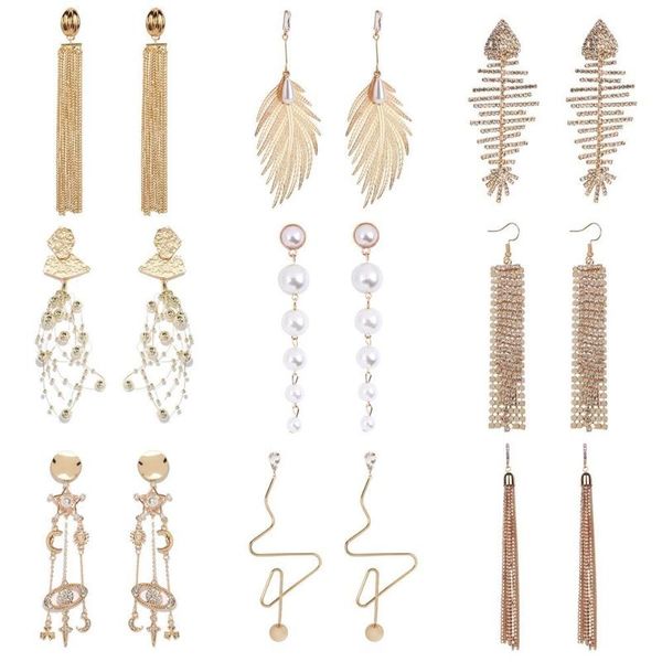 new fashion metal long tassel drop earrings for women rhinestone simulated geometric leaf shape statement dangle earring jewelry, Silver
new fashion metal long tassel drop earrings for women rhinestone simulated geometric leaf shape statement dangle earring jewelry, Silver