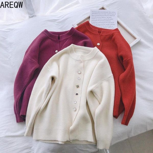 women's soft sweater warm loose casual coat red cardigan single breasted new spring and autumn 2020, White
women's soft sweater warm loose casual coat red cardigan single breasted new spring and autumn 2020, White