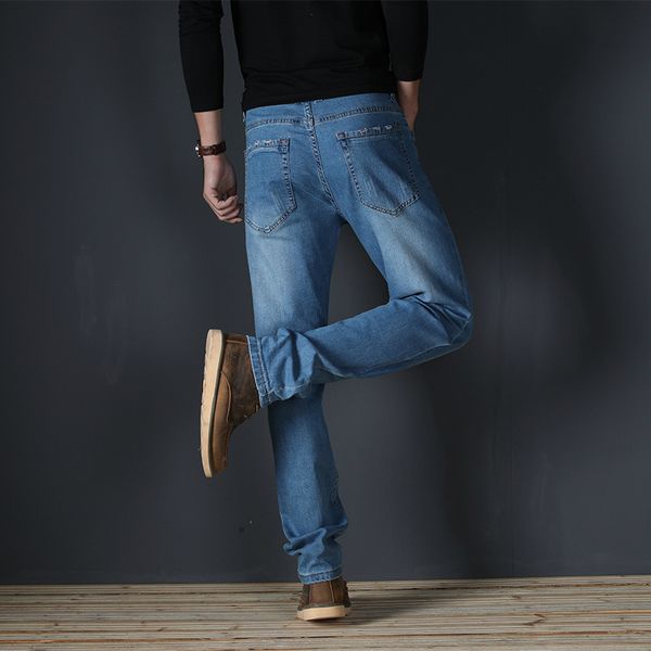 men's jeans high elasticity large size 44 48 men loose straight waist four seasons slim fit man long denim pants casual trousers, Blue
men's jeans high elasticity large size 44 48 men loose straight waist four seasons slim fit man long denim pants casual trousers, Blue