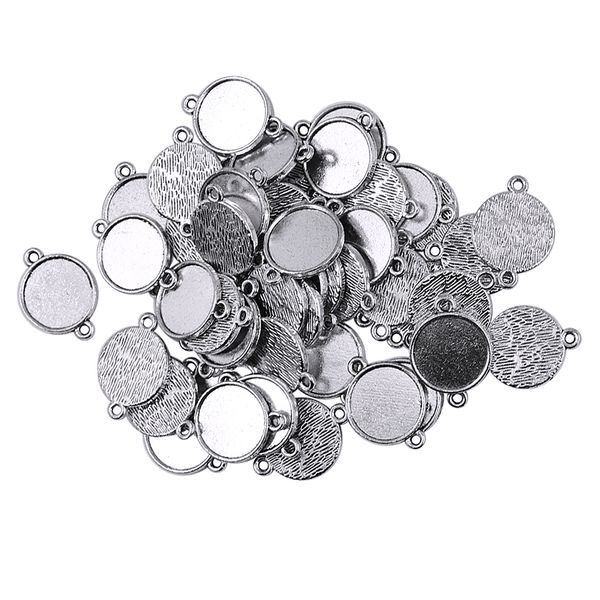 50 piece tibetan silver round cabochon settings pendant blanks tray base 12mm, Black
50 piece tibetan silver round cabochon settings pendant blanks tray base 12mm, Black