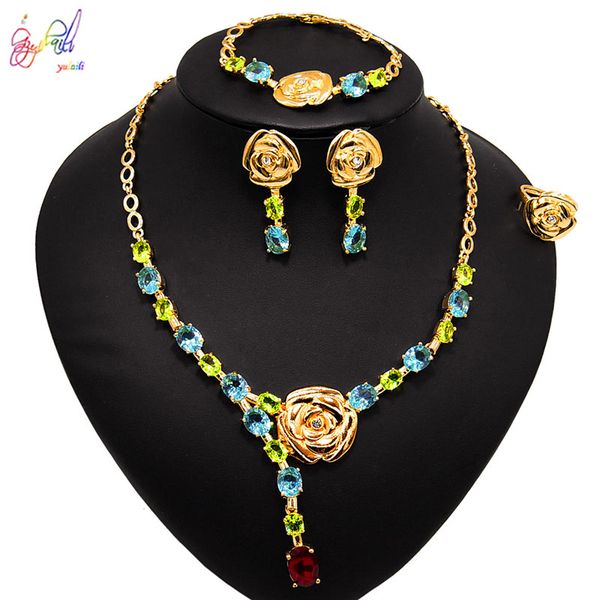 yulaili new bridal bridesmaids wedding romantic flower shape necklace earrings bracelet ring exquisite jewelry sets wholesale, Black
yulaili new bridal bridesmaids wedding romantic flower shape necklace earrings bracelet ring exquisite jewelry sets wholesale, Black