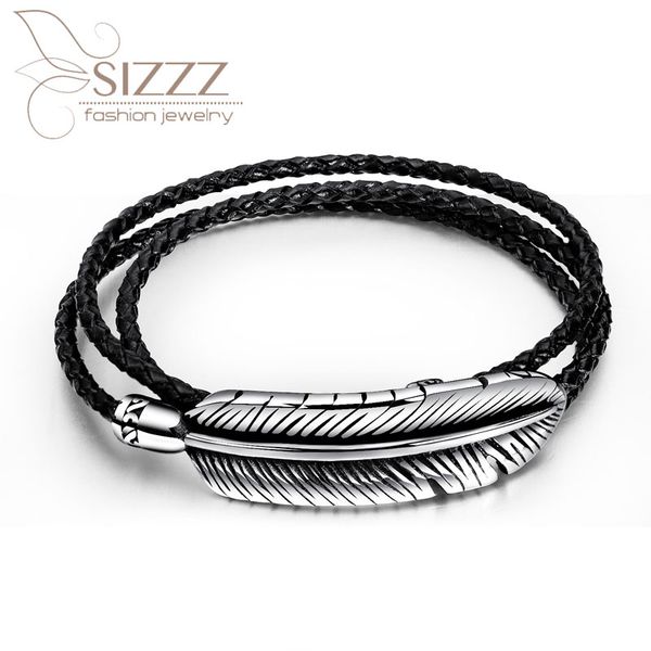sizzz 2020 fashion personality multi-layer woven simple feather stainless steel bracelet&bangles for men, Golden;silver
sizzz 2020 fashion personality multi-layer woven simple feather stainless steel bracelet&bangles for men, Golden;silver