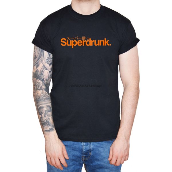 funny men t-shirt superdrunk letter short sleeve summer t shirt