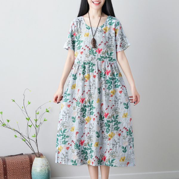 party dresses vintage cotton linen large dress women summer slim high waist soft vestidos fashion elegant floral print bohemian beach, White;black
party dresses vintage cotton linen large dress women summer slim high waist soft vestidos fashion elegant floral print bohemian beach, White;black