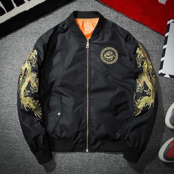 embroidery autumn dragon men new casual mens coats fashion motorcycle biker flight thin jacket, Black;brown
embroidery autumn dragon men new casual mens coats fashion motorcycle biker flight thin jacket, Black;brown