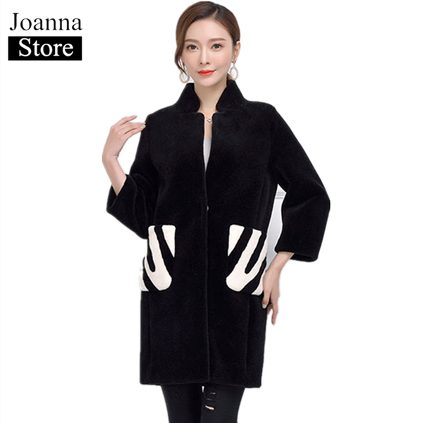 women's fur & faux winter women red coat long sleeve collar slim furry nine points coats fake thick white plus size lady jacket, Black
women's fur & faux winter women red coat long sleeve collar slim furry nine points coats fake thick white plus size lady jacket, Black