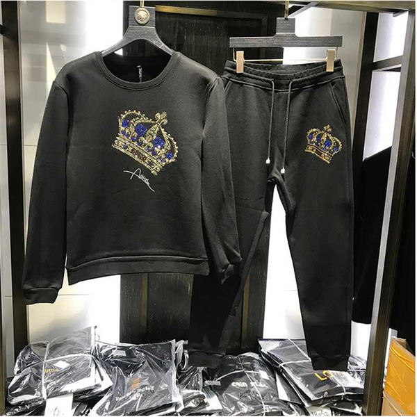 new men's sportswear joggers 2-piece set selling men's crown hooded sportswear cotton sweatshirts rhinestones, Gray
new men's sportswear joggers 2-piece set selling men's crown hooded sportswear cotton sweatshirts rhinestones, Gray