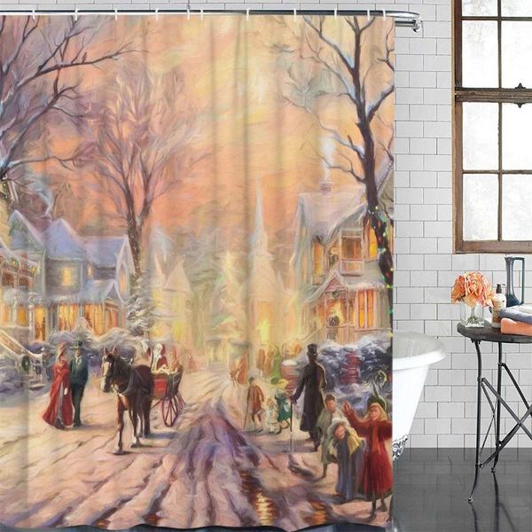 shower curtains bathroom waterproof curtain christmas street crowd carriage fabric home decor
shower curtains bathroom waterproof curtain christmas street crowd carriage fabric home decor