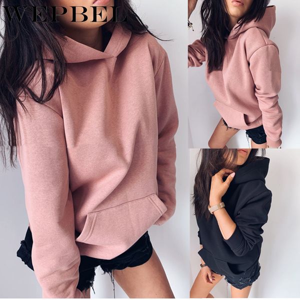 women's hoodies & sweatshirts wepbel fashion winter autumn solid color hooded casual long sleeve loose pullover with pocket, Black
women's hoodies & sweatshirts wepbel fashion winter autumn solid color hooded casual long sleeve loose pullover with pocket, Black