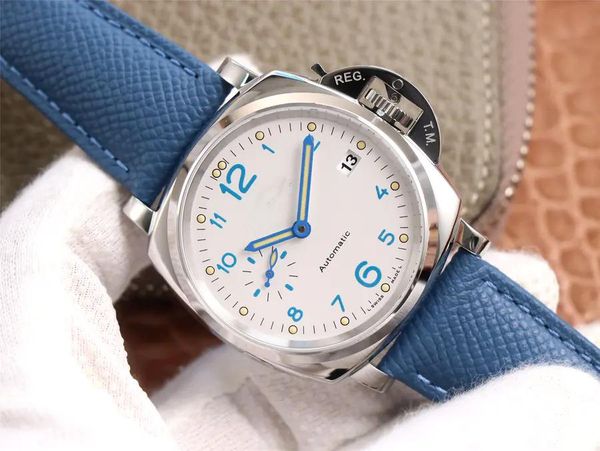 vs pam00906 montre de luxe watch 42mm steel case ocean blue leather strap mens watch waterproof and prevent sweat, Slivery;brown
vs pam00906 montre de luxe watch 42mm steel case ocean blue leather strap mens watch waterproof and prevent sweat, Slivery;brown