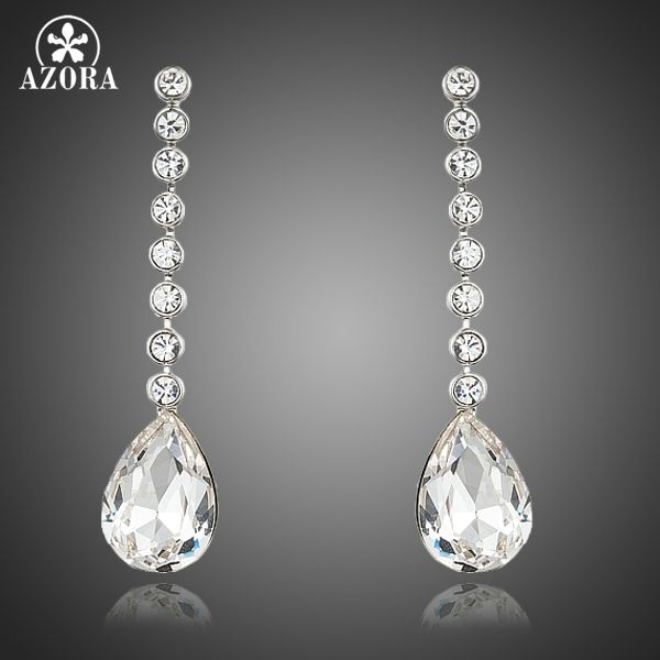 azora dangling elegant clear stellux austrian crystal water drop wedding earrings for women te0244, Silver
azora dangling elegant clear stellux austrian crystal water drop wedding earrings for women te0244, Silver