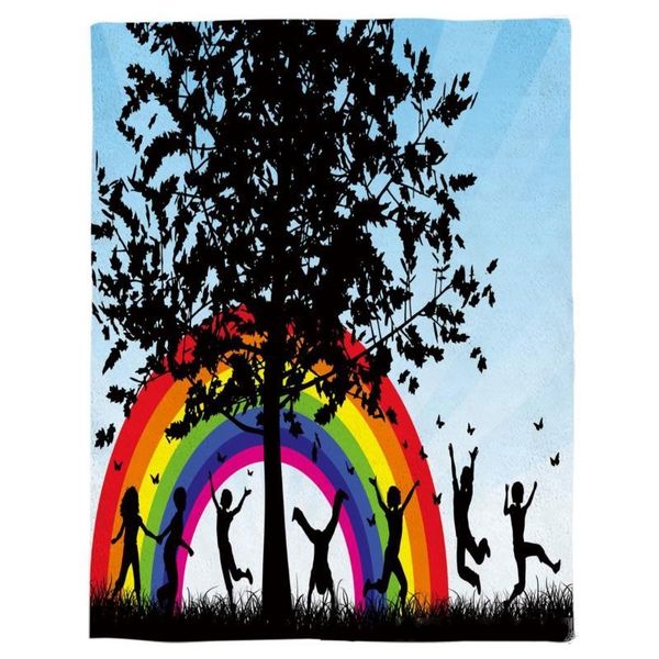 children playing rainbow big tree throw blanket portable flannel blanket l/sofa/office/plane travel blankets for beds
children playing rainbow big tree throw blanket portable flannel blanket l/sofa/office/plane travel blankets for beds