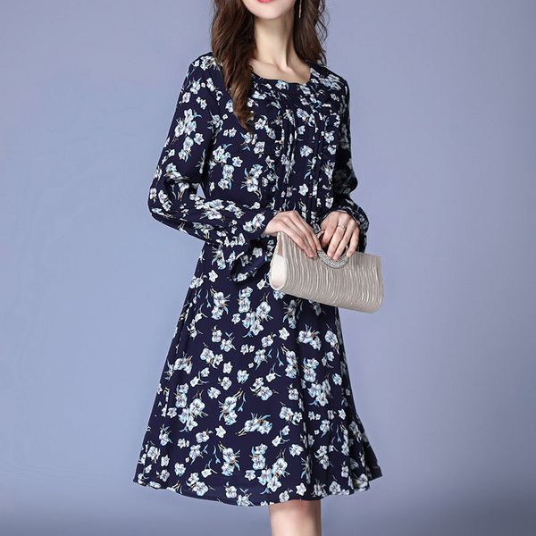 l - 4xl 5xl plus size elegant new autumn 2020 women dress long sleeve large size blue flower print vintage midi office lady, Black;gray
l - 4xl 5xl plus size elegant new autumn 2020 women dress long sleeve large size blue flower print vintage midi office lady, Black;gray