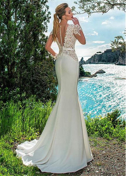 lorie mermaid wedding dress long sleeves lace appliqued illusion back boho wedding gown long train bride dress, Blue;red
lorie mermaid wedding dress long sleeves lace appliqued illusion back boho wedding gown long train bride dress, Blue;red