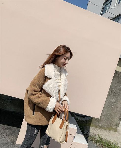 plush coats fashion office lady cardigan jackets women contrast color casual outerwear lapel neck long sleeve, Black;brown
plush coats fashion office lady cardigan jackets women contrast color casual outerwear lapel neck long sleeve, Black;brown