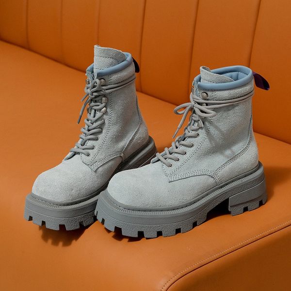 punk design genuine leather women's motorcycle boots 2021 brand women platform ankle boot fashion lace-up ladies winter boots, Black
punk design genuine leather women's motorcycle boots 2021 brand women platform ankle boot fashion lace-up ladies winter boots, Black