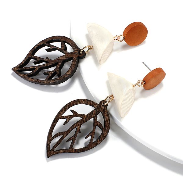 aensoa wooden new design big handmade leaf drop earrings vintage natural african wood leaves statement earrings jewelry, Silver
aensoa wooden new design big handmade leaf drop earrings vintage natural african wood leaves statement earrings jewelry, Silver