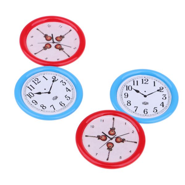 1:12 Doll House Bedroom Living Room Accessories Furniture Diy Dollhouse Mini Clock Miniature -red & Blue