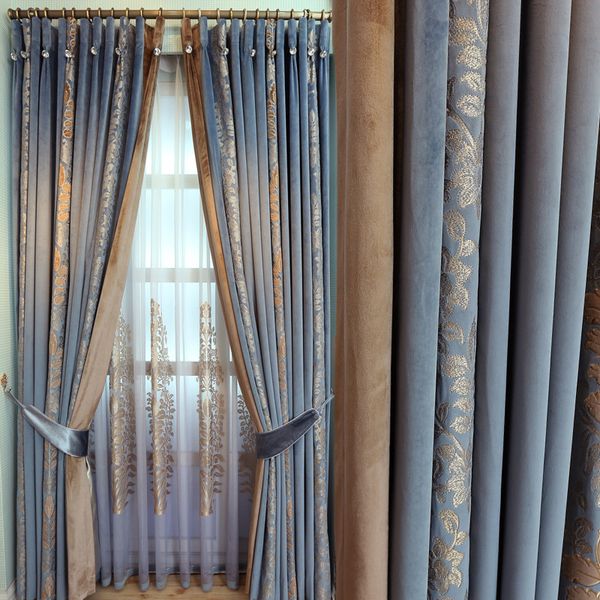 customized european and american curtains living room bedroom flannel embroidered curtains blackout blue luxury
customized european and american curtains living room bedroom flannel embroidered curtains blackout blue luxury