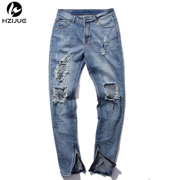 Wholesale- HZIJUE hip hop pants kanye mens jumpsuit frazzle fashion light blue skinny distressed jeans men ripped
Wholesale- HZIJUE hip hop pants kanye mens jumpsuit frazzle fashion light blue skinny distressed jeans men ripped