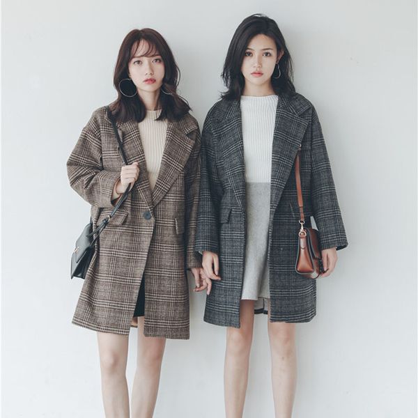zoki vintage plaid women wool coat loose autumn single button korean winter long sleeve blends jacket casual female outwear 2020, Black
zoki vintage plaid women wool coat loose autumn single button korean winter long sleeve blends jacket casual female outwear 2020, Black