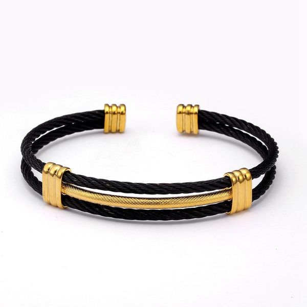luxury unique braided stainless steel charm bracelets men women sporty jewelry male wire cuff open chain link bangles, Black
luxury unique braided stainless steel charm bracelets men women sporty jewelry male wire cuff open chain link bangles, Black
