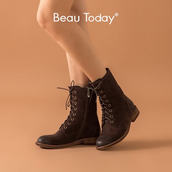 boots beautoday fashion women cow suede leather lace-up zipper closure round toe ladies ankle winter shoes handmade 02021, Black
boots beautoday fashion women cow suede leather lace-up zipper closure round toe ladies ankle winter shoes handmade 02021, Black