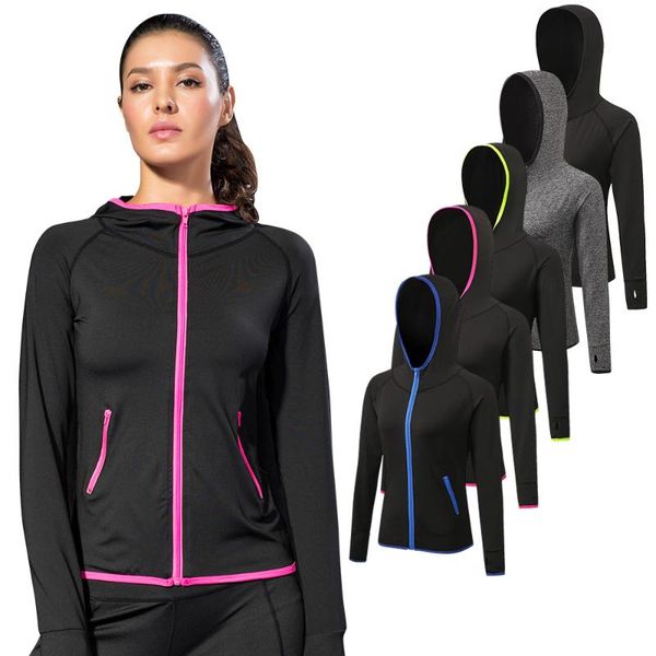 2020 women quick dry hooded sports coat long-sleeve breathable zipper fitness yoga jacket windbreaker training sportswear, White;red
2020 women quick dry hooded sports coat long-sleeve breathable zipper fitness yoga jacket windbreaker training sportswear, White;red