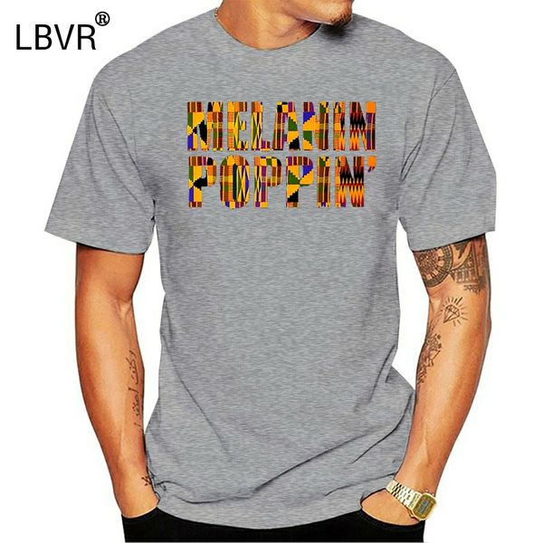 melanin poppin quality kente fabric t-shirt