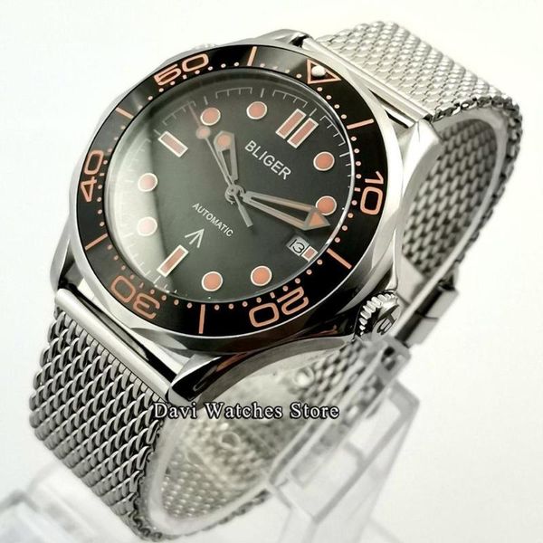 wristwatches bliger/sterile 41mm men's watch black dial mechanical ceramic bezel sapphire glass man automatic, Slivery;brown
wristwatches bliger/sterile 41mm men's watch black dial mechanical ceramic bezel sapphire glass man automatic, Slivery;brown