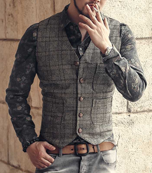 men suit checked vest for men wool tweed casual slim fit waistcoat formal business gilet for groomsmen wedding, Black;white
men suit checked vest for men wool tweed casual slim fit waistcoat formal business gilet for groomsmen wedding, Black;white