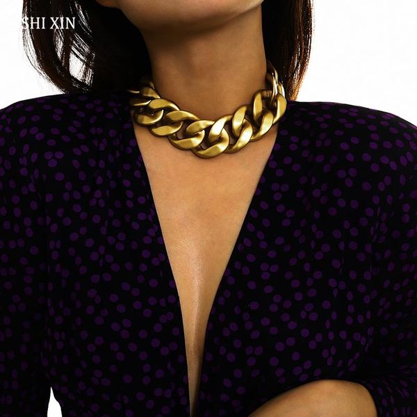 chains shixin punk exaggerated thick chain necklaces women hip hop gold ccb short choker necklace female fashion large chunky, Silver
chains shixin punk exaggerated thick chain necklaces women hip hop gold ccb short choker necklace female fashion large chunky, Silver