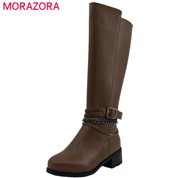 boots morazora 2021 arrival women knee high round toe chain buckle motorcycle autumn winter med heels shoes woman, Black
boots morazora 2021 arrival women knee high round toe chain buckle motorcycle autumn winter med heels shoes woman, Black