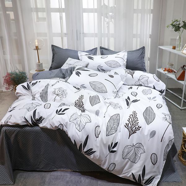 white black bedding sets leaf bedclothes twin full king europe quilt cover bed flat sheet pillow cases leaves duvet cover
white black bedding sets leaf bedclothes twin full king europe quilt cover bed flat sheet pillow cases leaves duvet cover
