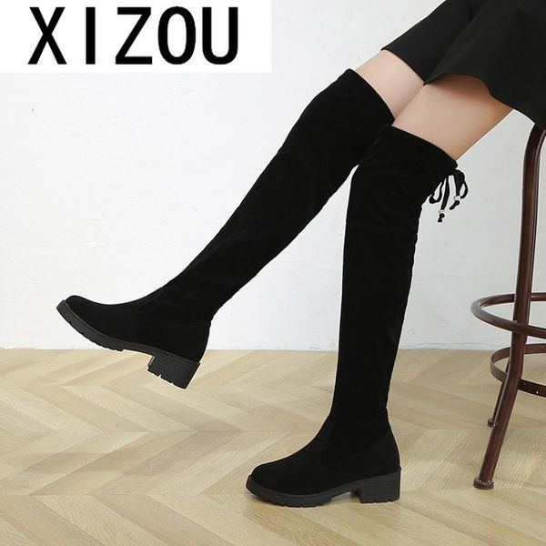 2020 women boots over the knee heels shoes casual thigh spring winter woman shoes elastic fabric round toe high plush, Black
2020 women boots over the knee heels shoes casual thigh spring winter woman shoes elastic fabric round toe high plush, Black