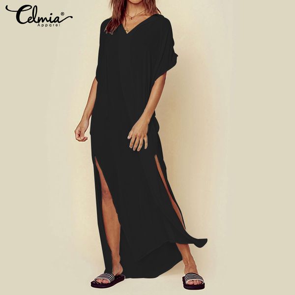 party dresses celmia women dress casual short sleeve hoodies maxi long sundress loose high split summer beach vestidos robe plus size 5, White;black
party dresses celmia women dress casual short sleeve hoodies maxi long sundress loose high split summer beach vestidos robe plus size 5, White;black