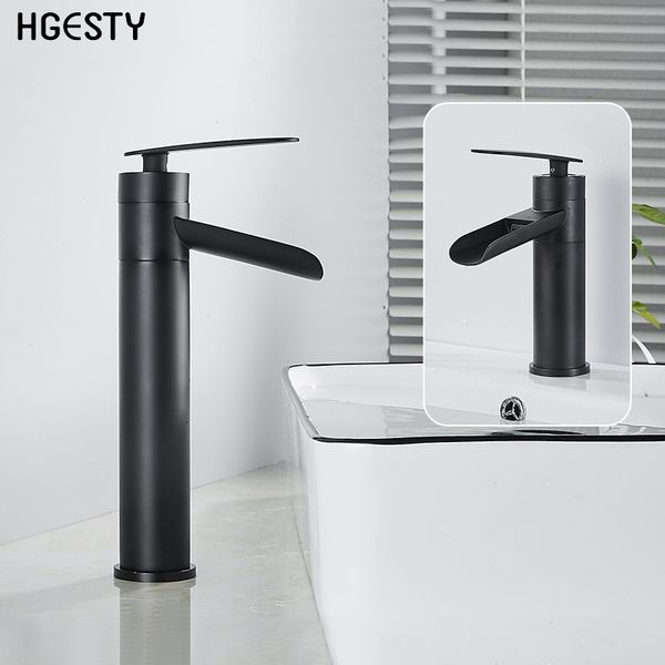 

bathroom sink faucets modern basin faucet black waterfall single handle vessel sinks washbasin cold water mixer tap deck mounted