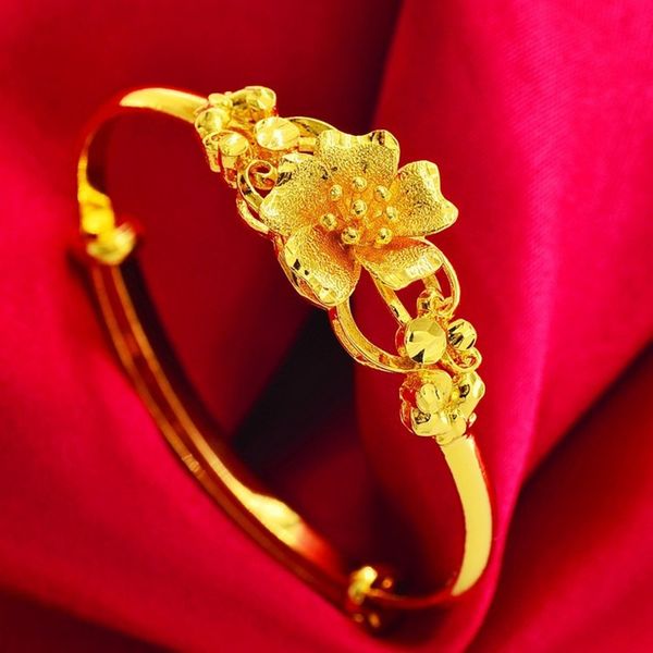 rose flowers bangle real yellow gold filled womens adjustable bracelet, Black
rose flowers bangle real yellow gold filled womens adjustable bracelet, Black