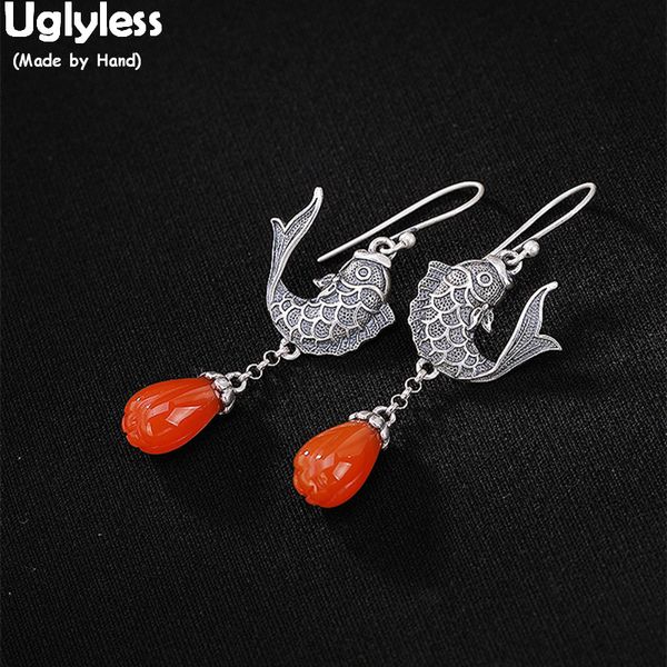 uglyless ethnic thai silver fish earrings women handmade real solid 925 silver fine jewelry red agate magnolia earrings flower
uglyless ethnic thai silver fish earrings women handmade real solid 925 silver fine jewelry red agate magnolia earrings flower