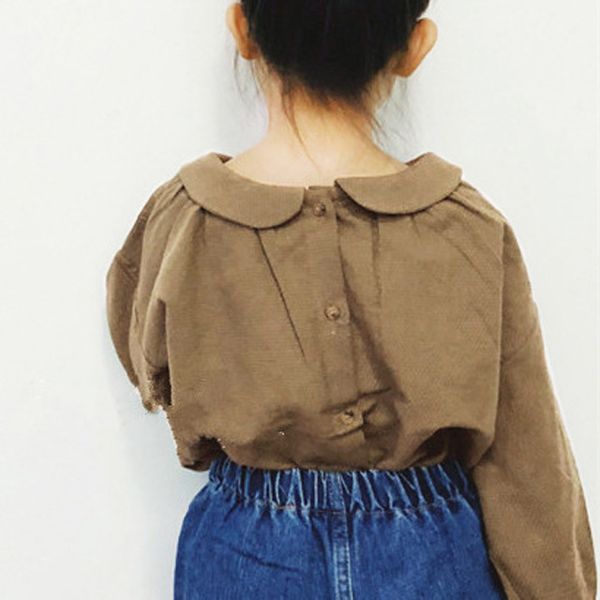 korean children's wear spring and autumn girls cute little literary style wrinkled doll collar tied shirt, Blue
korean children's wear spring and autumn girls cute little literary style wrinkled doll collar tied shirt, Blue
