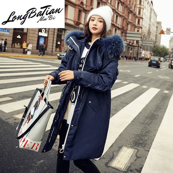 women's down & parkas fashion raccoon fur collar hooded jacket thicken woman coat female ropa mujer zjt122, Black
women's down & parkas fashion raccoon fur collar hooded jacket thicken woman coat female ropa mujer zjt122, Black
