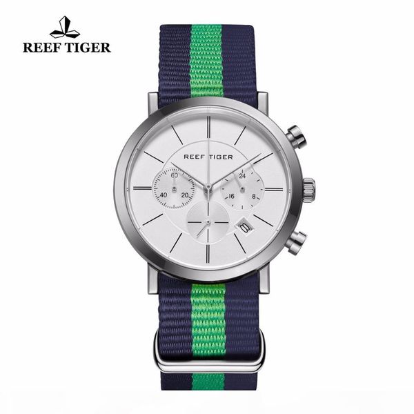 2020 reef tiger rt nylon strap military wrist watches chronograph quartz watches for men rga162, Silver
2020 reef tiger rt nylon strap military wrist watches chronograph quartz watches for men rga162, Silver
