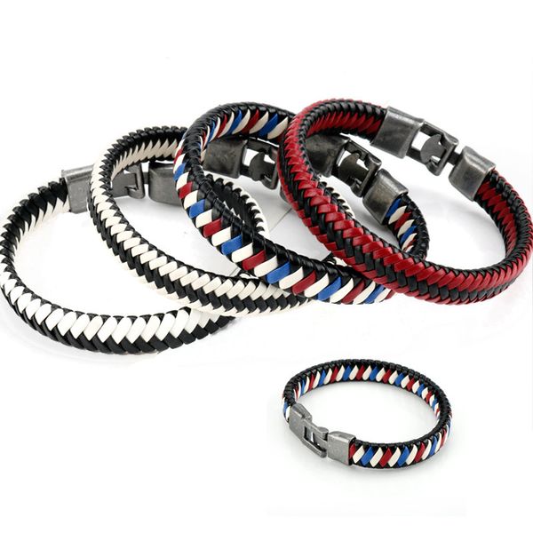 charm bracelets trendy braided leather rope bracelet men for women punk accessories cuff buckle, Golden;silver 
charm bracelets trendy braided leather rope bracelet men for women punk accessories cuff buckle, Golden;silver