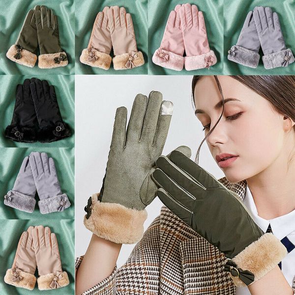 five fingers gloves elegant women winter warm fleece lined mittens touch screen outdoor gift, Blue;gray
five fingers gloves elegant women winter warm fleece lined mittens touch screen outdoor gift, Blue;gray
