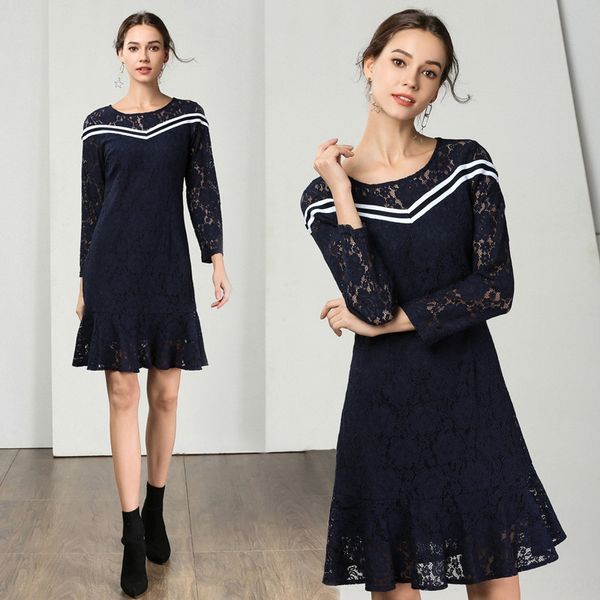 fat sister large size women's clothing autumn dress dresslace dressand winter new lace hollow-out contrast color stitching dress specia, Black;gray
fat sister large size women's clothing autumn dress dresslace dressand winter new lace hollow-out contrast color stitching dress specia, Black;gray