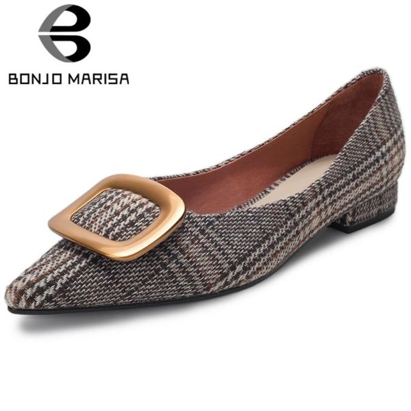 bonjomarisa new fashion genuine leather flats pointd toe metal buckle shallow gingham shallow flats women casual shoes woman, Black
bonjomarisa new fashion genuine leather flats pointd toe metal buckle shallow gingham shallow flats women casual shoes woman, Black