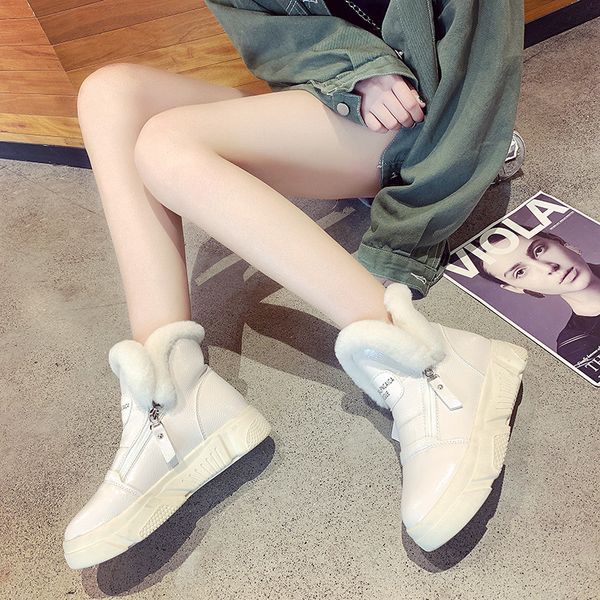 women winter boots fur women's chunky boots platform sneakers combat woman white sneaker ankle warm plush, Black
women winter boots fur women's chunky boots platform sneakers combat woman white sneaker ankle warm plush, Black